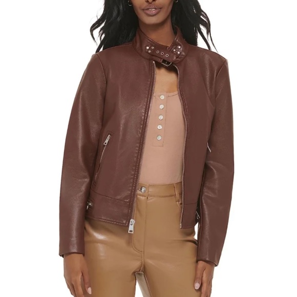 Plus Size Levi's Women's Faux Leather Jacket - Picture 2 of 4